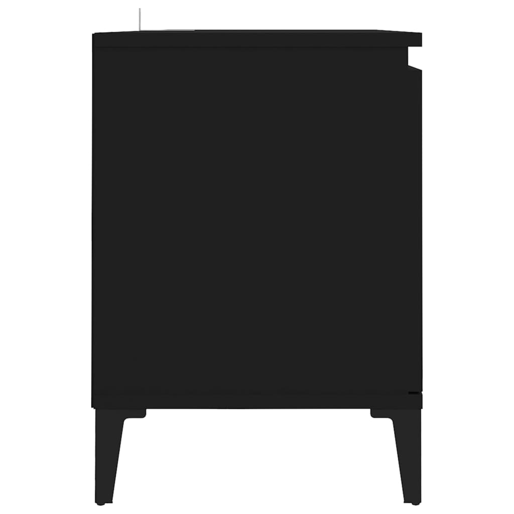 TV-Møbel Svart TV-benk med metallben 103,5x35x50 cm