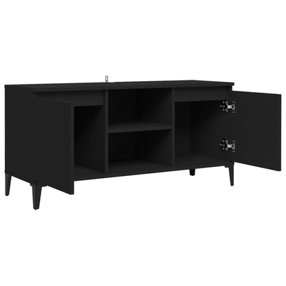 TV-Møbel Svart TV-benk med metallben 103,5x35x50 cm