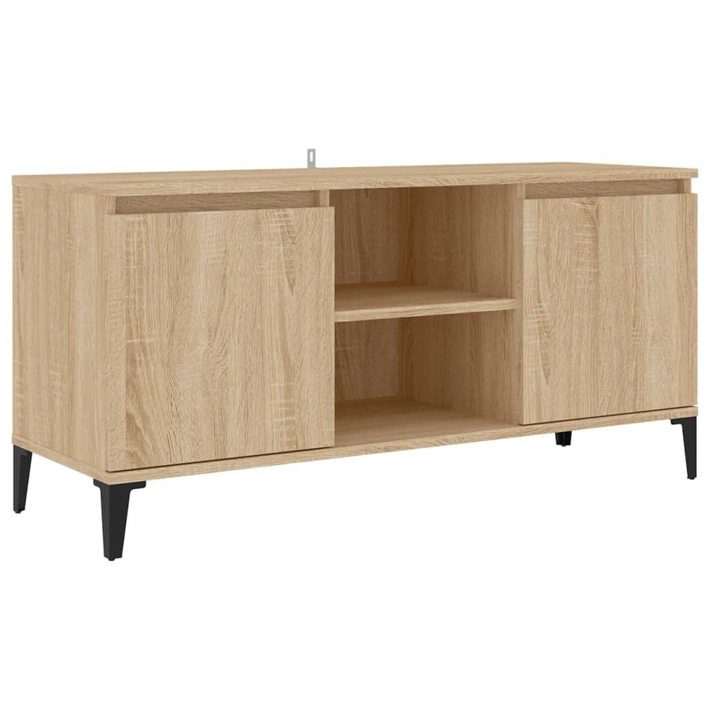 TV-Møbel Sonoma Eik TV-benk med metallben 103,5x35x50 cm
