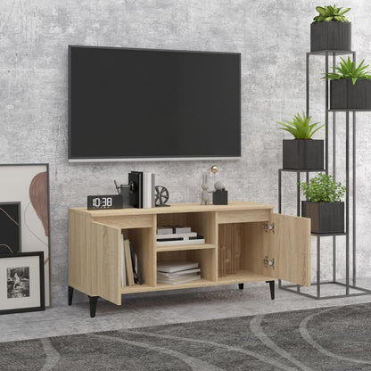 TV-Møbel Sonoma Eik TV-benk med metallben 103,5x35x50 cm