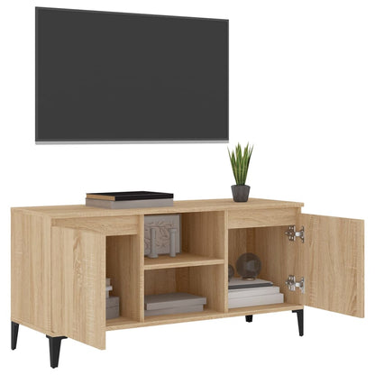 TV-Møbel Sonoma Eik TV-benk med metallben 103,5x35x50 cm