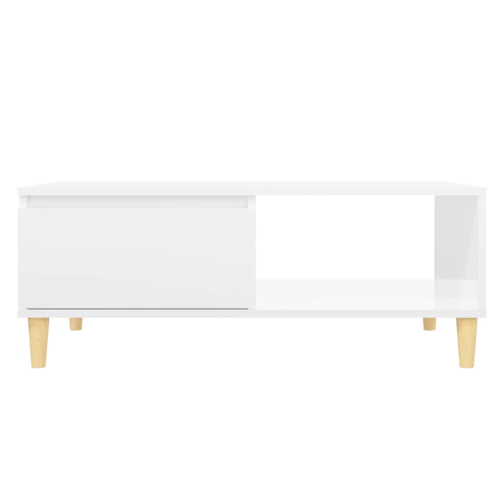 Salongbord Sofabord Høyglans Hvit 90x60x35 cm