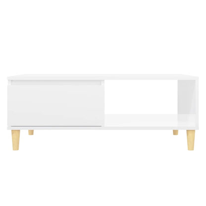 Salongbord Sofabord Høyglans Hvit 90x60x35 cm