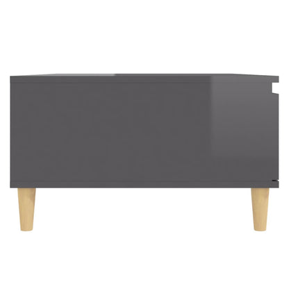 Salongbord Sofabord Høyglans Grå 90x60x35 cm
