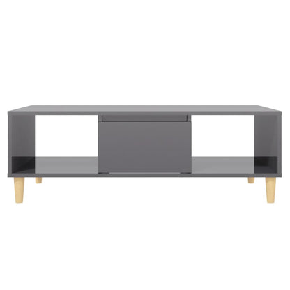 Salongbord Sofabord Høyglans Grå 103,5x60x35 cm