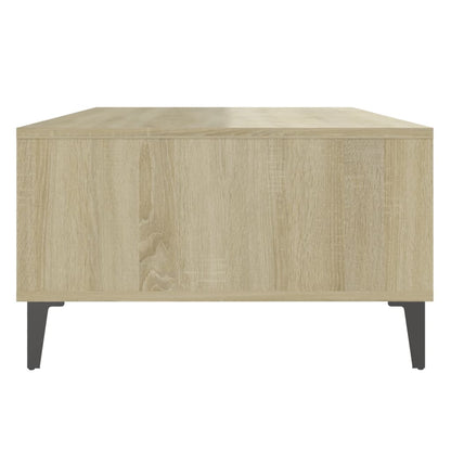 Salongbord Sofabord Hvit og Sonoma Eik 103,5x60x35 cm