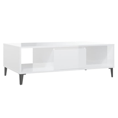 Salongbord Sofabord Høyglans Hvit 103,5x60x35 cm