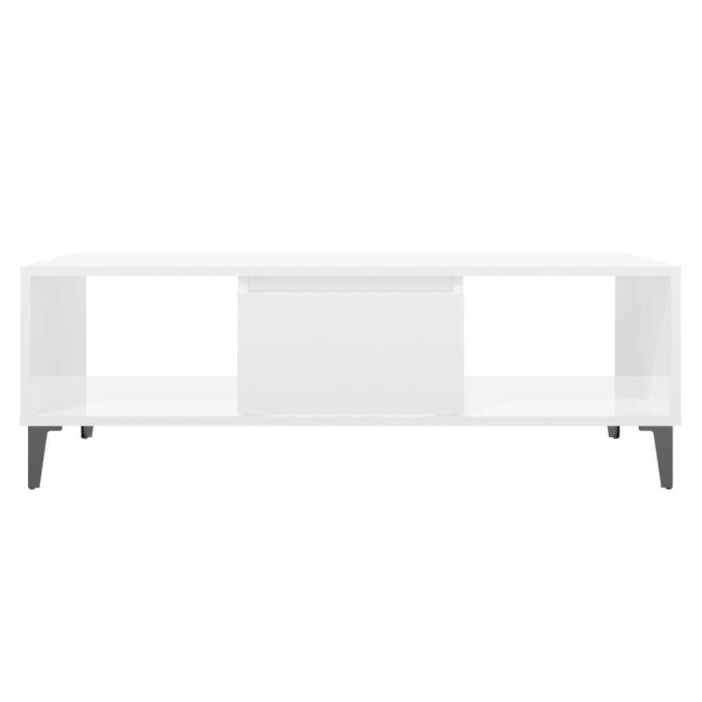 Salongbord Sofabord Høyglans Hvit 103,5x60x35 cm