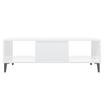 Salongbord Sofabord Høyglans Hvit 103,5x60x35 cm