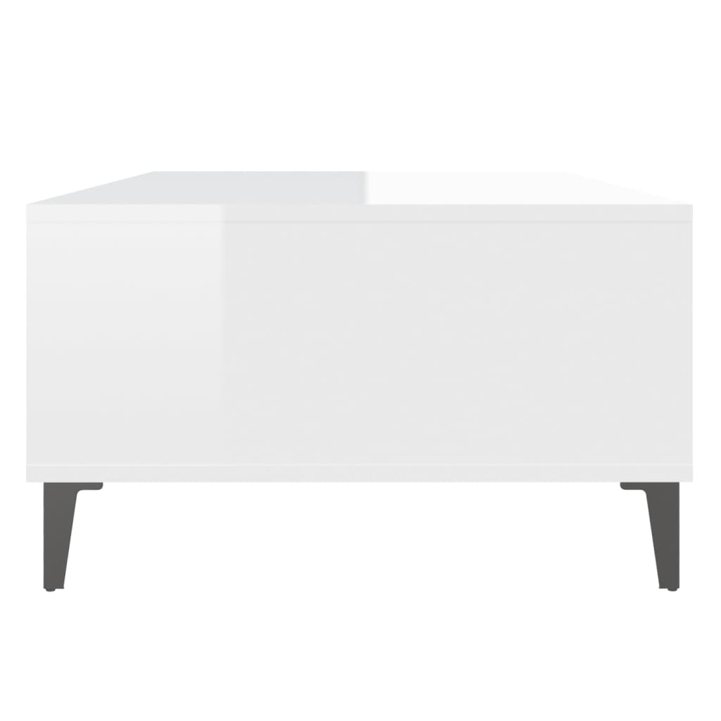 Salongbord Sofabord Høyglans Hvit 103,5x60x35 cm