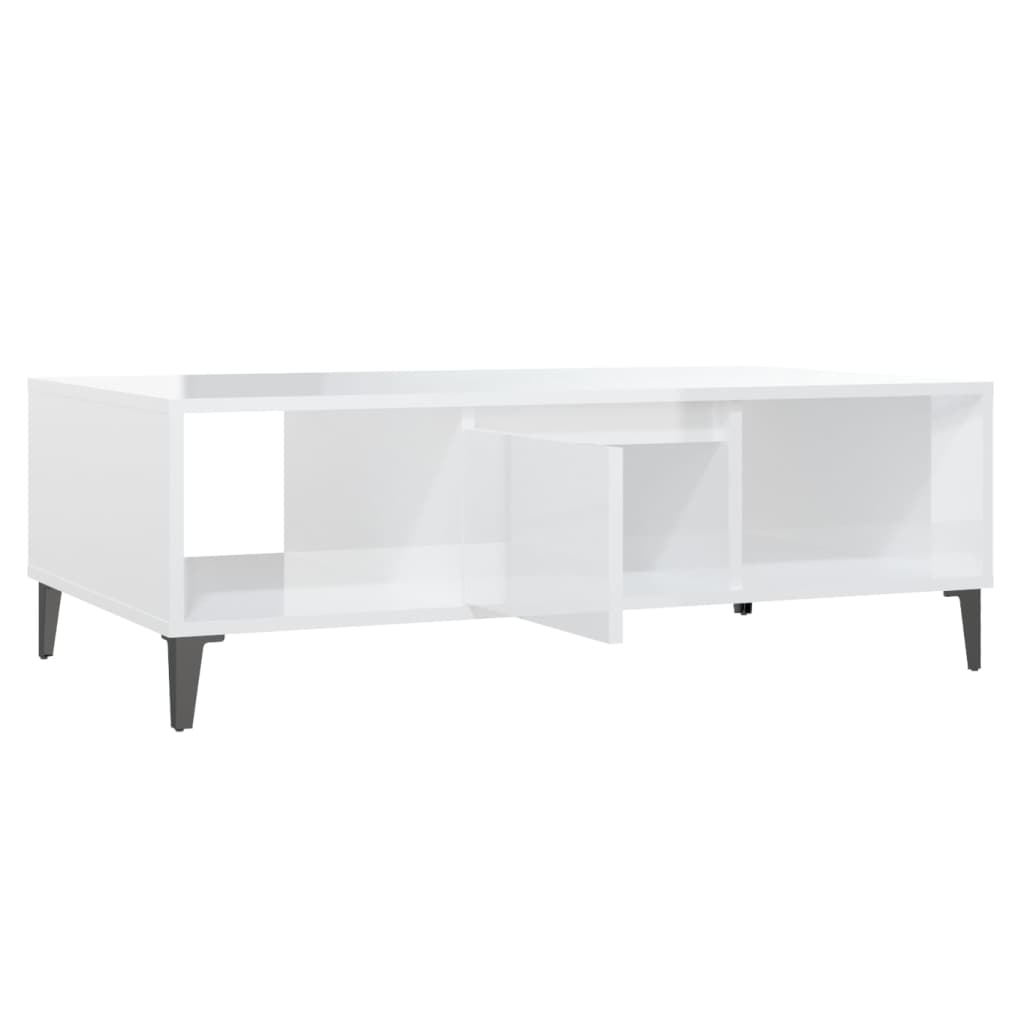 Salongbord Sofabord Høyglans Hvit 103,5x60x35 cm