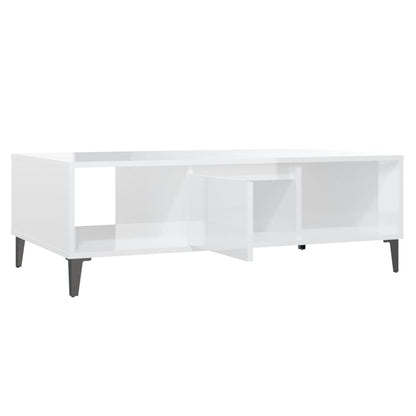 Salongbord Sofabord Høyglans Hvit 103,5x60x35 cm