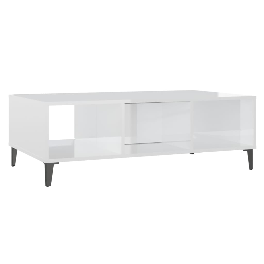 Salongbord Sofabord Høyglans Hvit 103,5x60x35 cm
