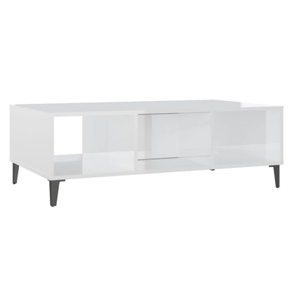 Salongbord Sofabord Høyglans Hvit 103,5x60x35 cm