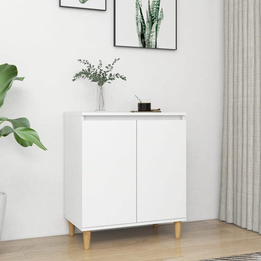 Skjenk Hvit med ben i heltre 60x35x70 cm
