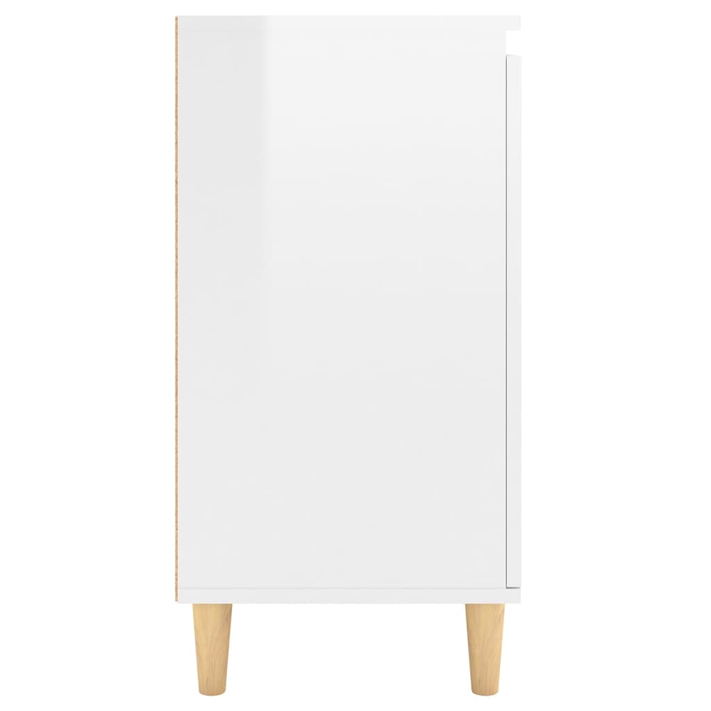 Skjenk Høyglans Hvit med ben i heltre 60x35x70cm