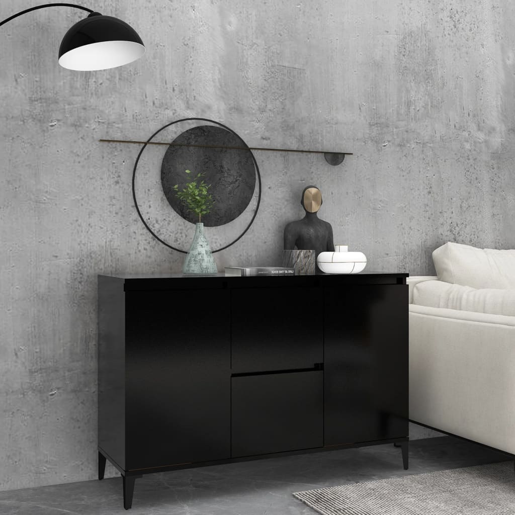 Skjenk Svart Eik 104x35x70 cm