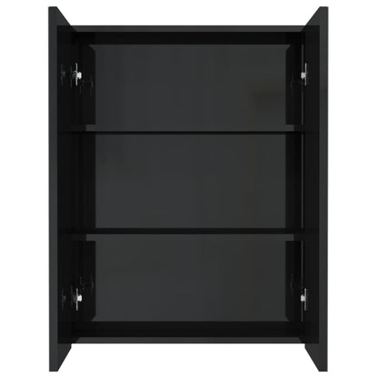Baderomsspeil Speilskap til bad 60x15x75 cm skinnende Svart