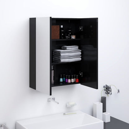 Baderomsspeil Speilskap til bad 60x15x75 cm skinnende Svart