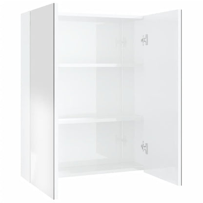 Baderomsspeil Speilskap til bad 60x15x75 cm skinnende Hvit