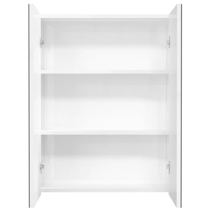 Baderomsspeil Speilskap til bad 60x15x75 cm skinnende Hvit
