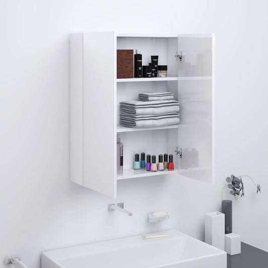Baderomsspeil Speilskap til bad 60x15x75 cm skinnende Hvit