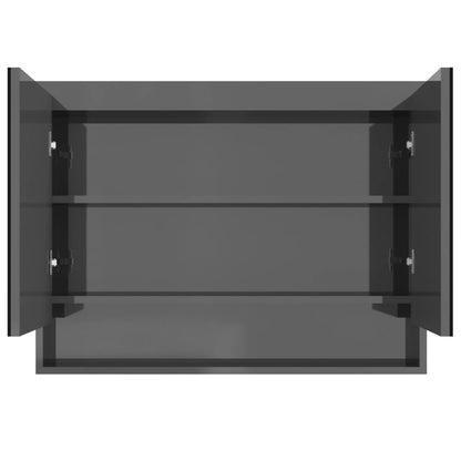 Baderomsspeil Speilskap til bad 80x15x60 cm skinnende grå