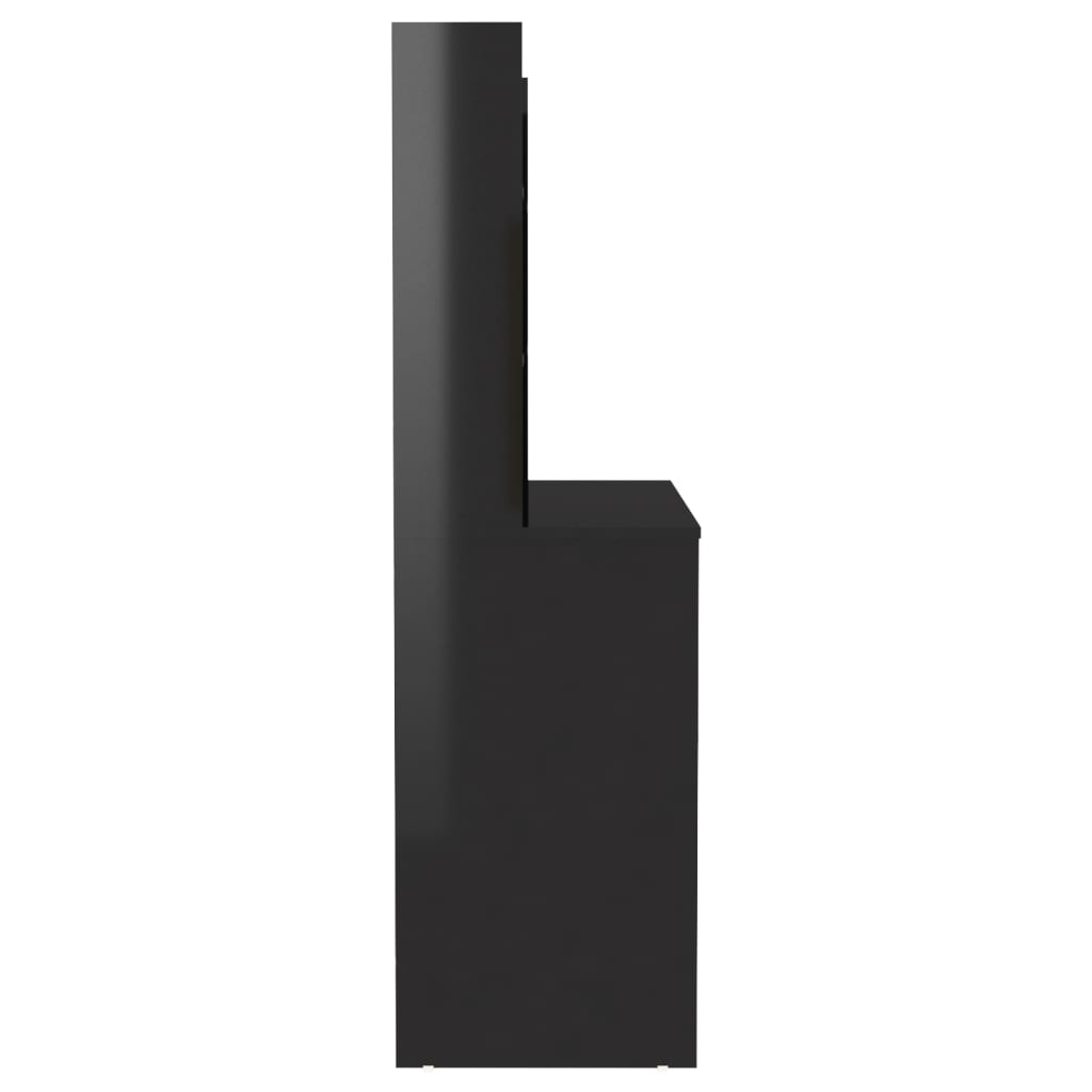 Sminkebord Svart LED 100x40x135 cm