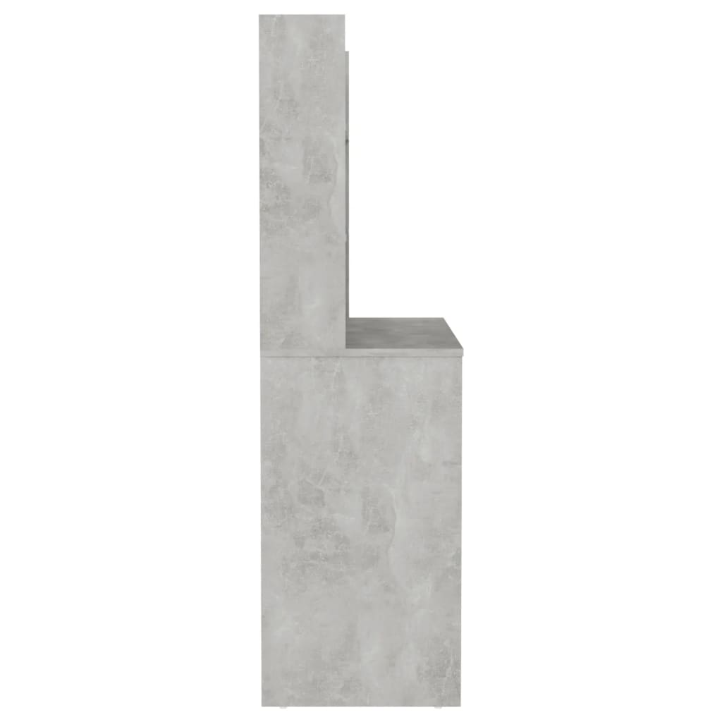 Sminkebord Betonggrå LED 100x40x135 cm