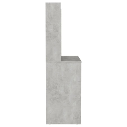 Sminkebord Betonggrå LED 100x40x135 cm