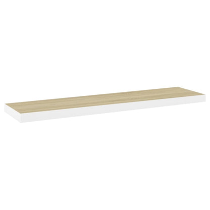 Vegghylle Hvit Flytende Eik 120x23,5x3,8 cm MDF