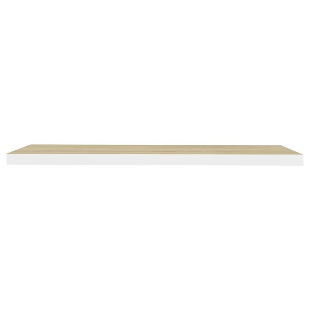 Vegghylle Hvit Flytende Eik 120x23,5x3,8 cm MDF