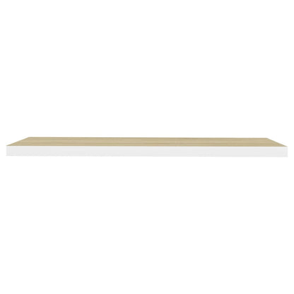 Vegghylle Hvit Flytende Eik 120x23,5x3,8 cm MDF
