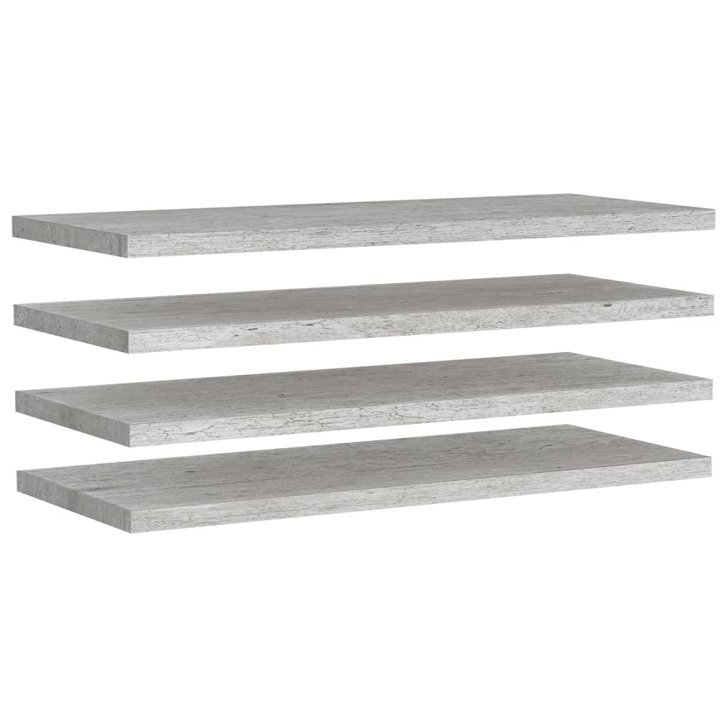 Vegghylle Betonggrå Flytende 4 stk 90x23,5x3,8 cm