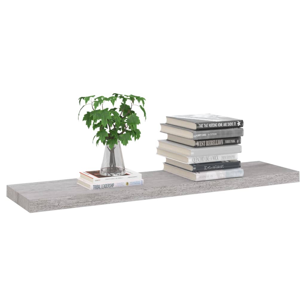 Vegghylle Betonggrå Flytende 4 stk 90x23,5x3,8 cm