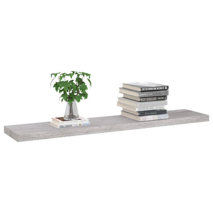 Vegghylle Betonggrå Flytende 2 stk 120x23,5x3,8 cm