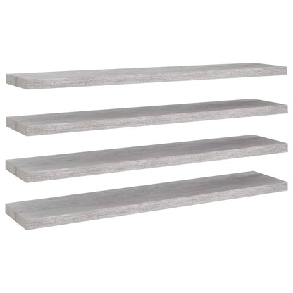 Vegghylle Betonggrå Flytende 4 stk 120x23,5x3,8 cm