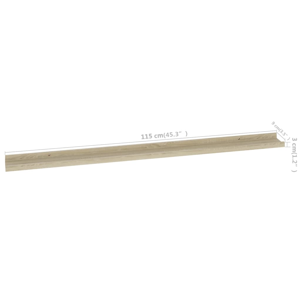 Vegghylle Sonoma Eik 2 stk 115x9x3 cm