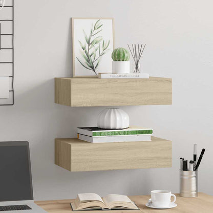 Vegghylle Tre skuffehyller 2 stk 40x23,5x10 cm