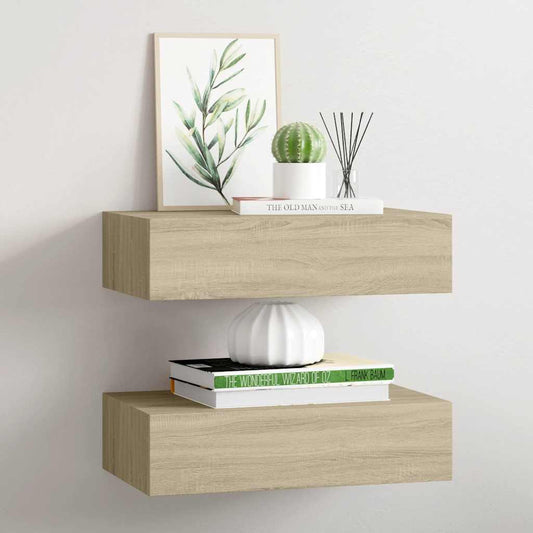Vegghylle Tre skuffehyller 2 stk 40x23,5x10 cm