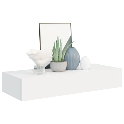 Vegghylle Hvit skuffehylle 60x23,5x10 cm MDF