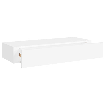 Vegghylle Hvit skuffehylle 60x23,5x10 cm MDF