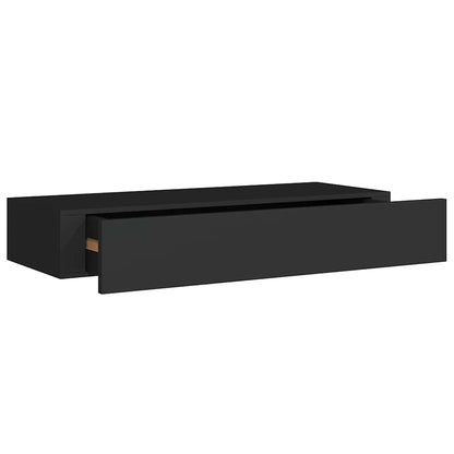 Vegghylle Svart skuffehyller 2 stk 60x23,5x10 cm