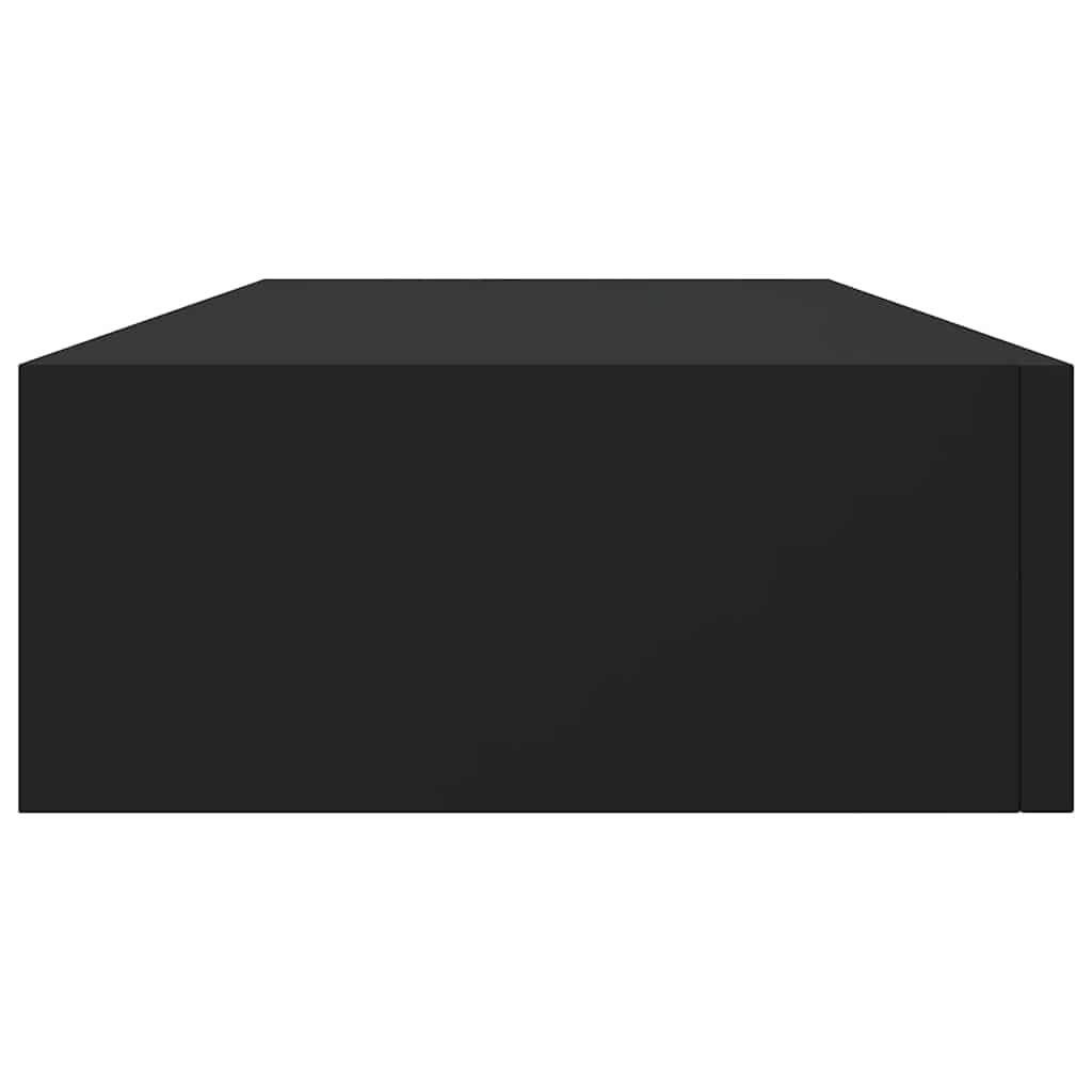 Vegghylle Svart skuffehyller 2 stk 60x23,5x10 cm