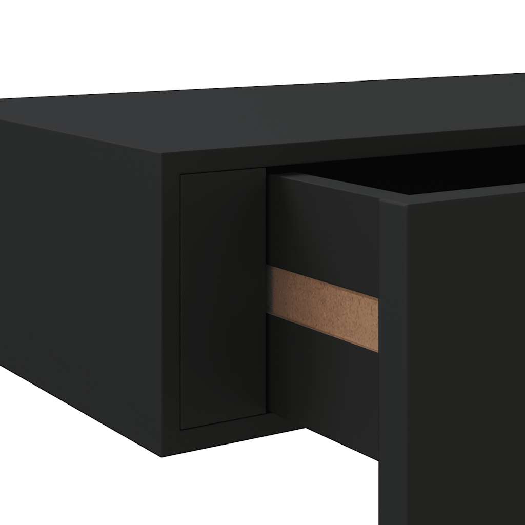 Vegghylle Svart skuffehyller 2 stk 60x23,5x10 cm