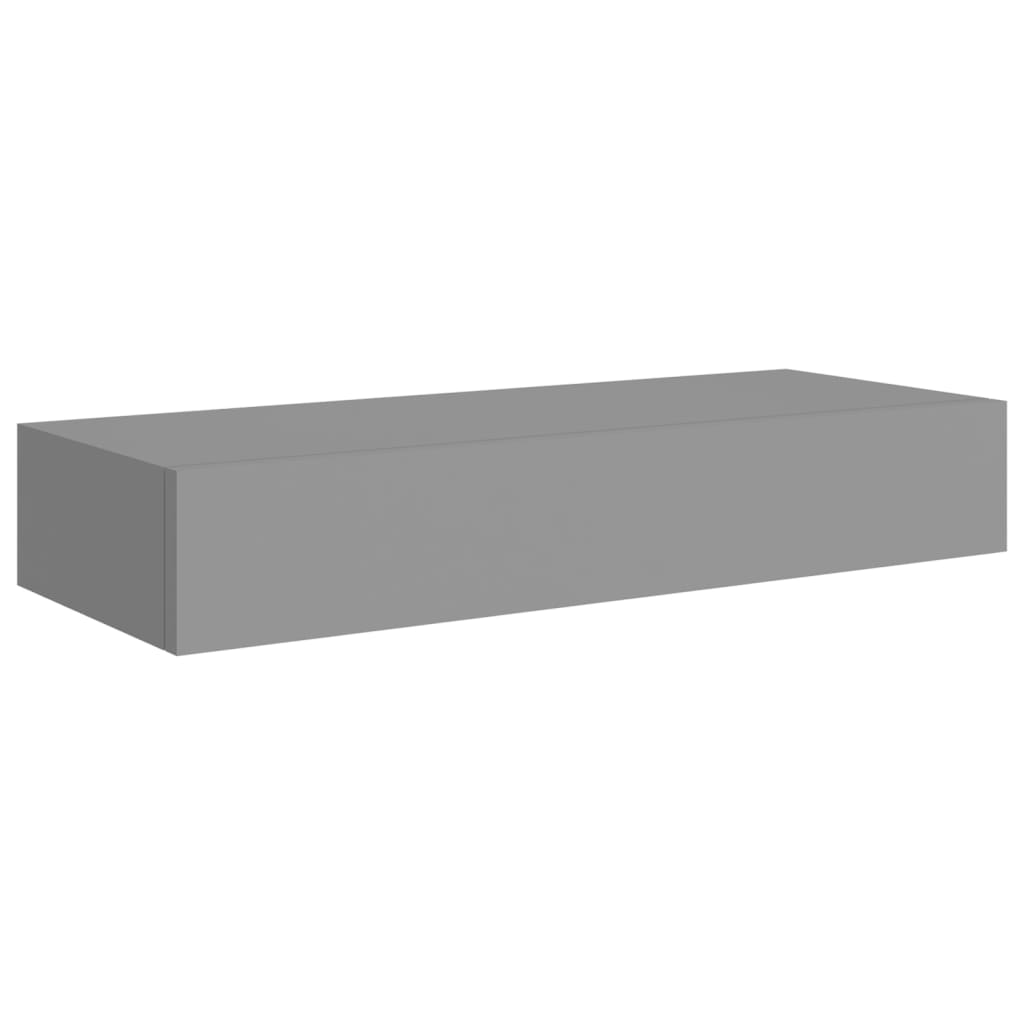 Vegghylle Grå skuffehylle 60x23,5x10 cm MDF