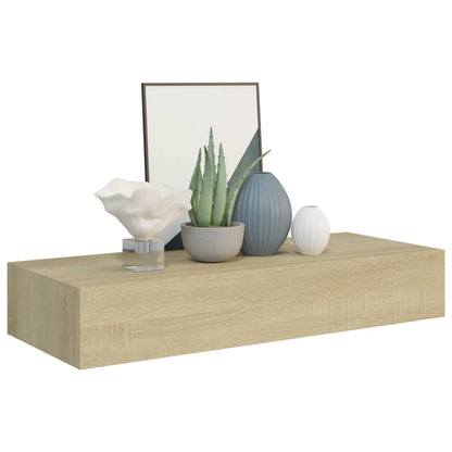 Vegghylle Brun Eik skuffehylle 60x23,5x10 cm MDF
