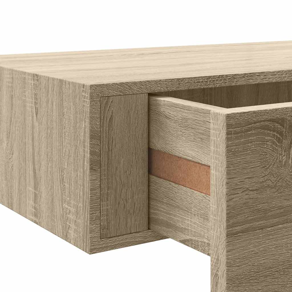 Vegghylle Brun Eik skuffehyller 2 stk 60x23,5x10 cm