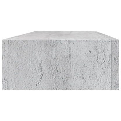 Vegghylle Betonggrå skuffehylle 60x23,5x10 cm MDF