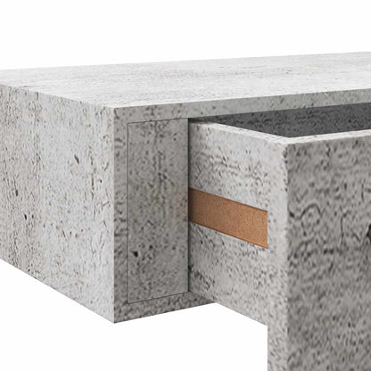 Vegghylle Betonggrå skuffehylle 60x23,5x10 cm MDF
